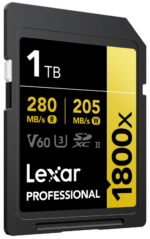 Lexar SDXC Pro 1800x 1TB - V60 Minniskort